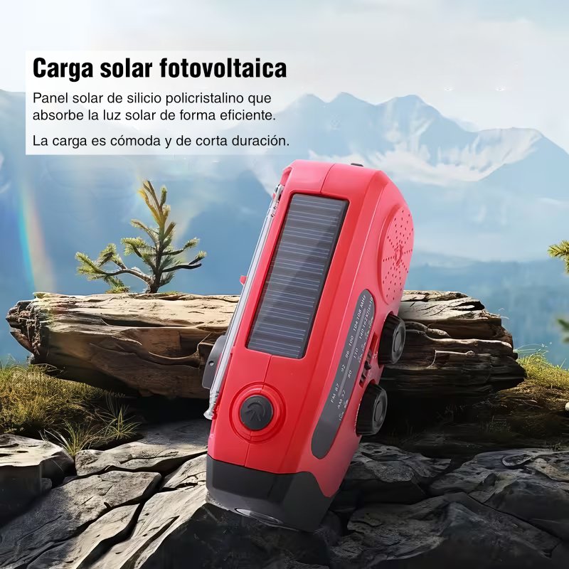 Radio Solar de Emergencia con Manivela y Linterna - Imagen 5